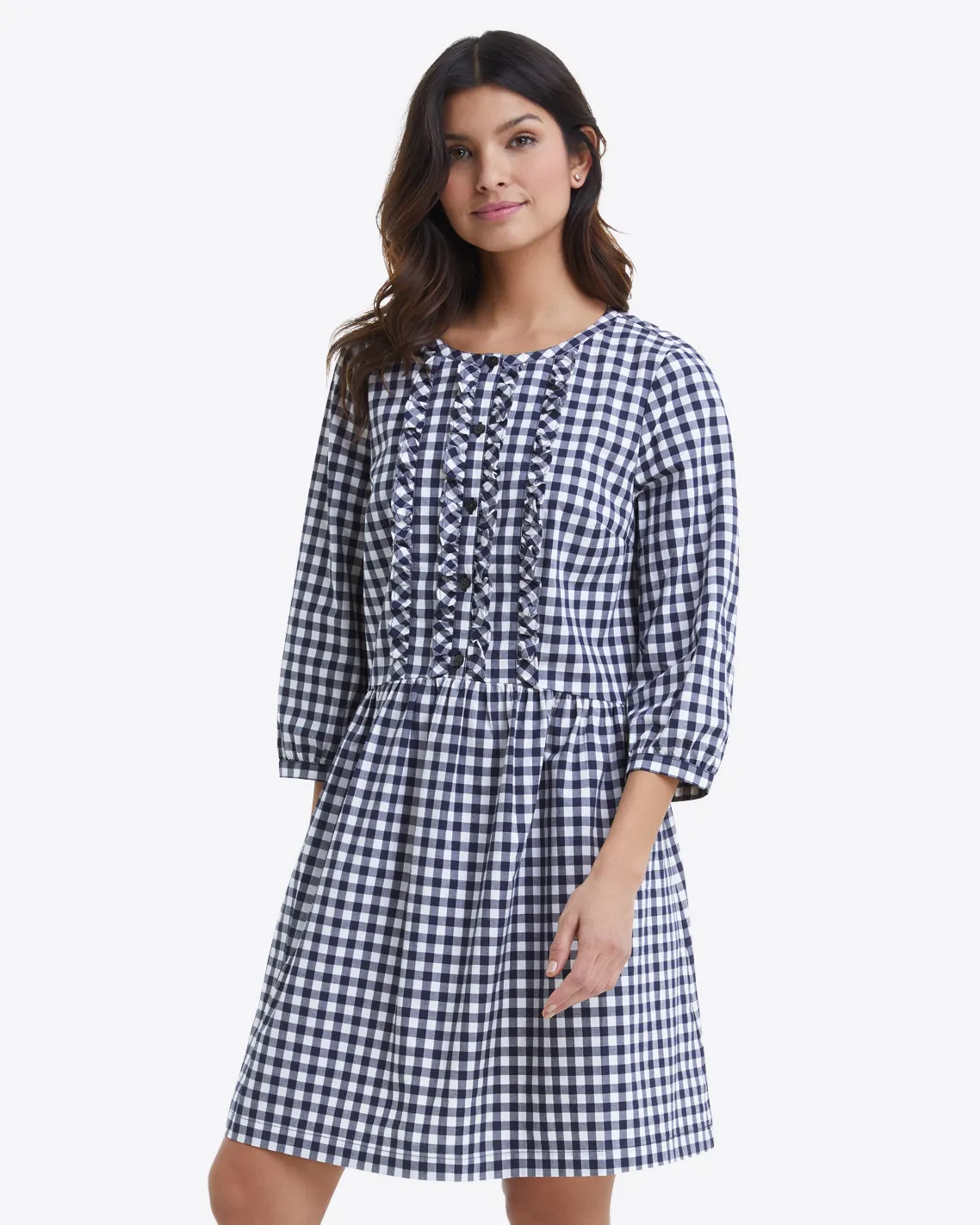 Wanda Dress in Navy Gingham sold by Draper James product image thumbnail 2