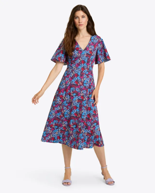 Vivienne Love Circle Midi Dress in Stretch Poplin sold by Draper James