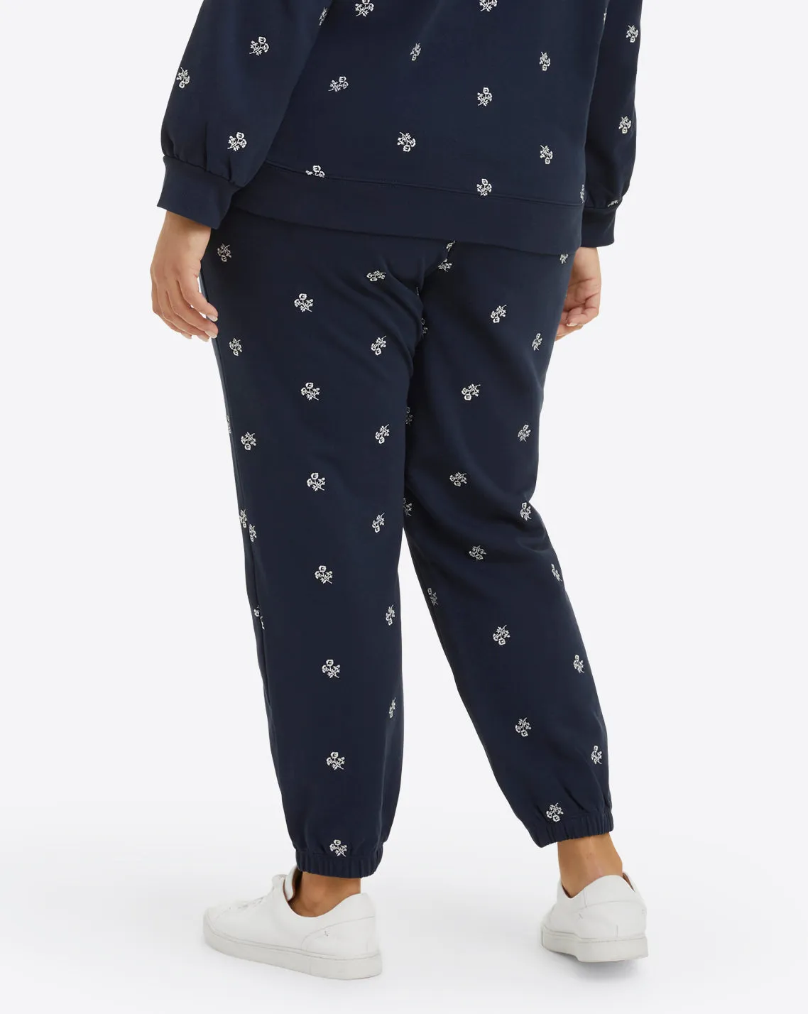 Bobbie Sweatpants in Navy Embroidered Viola sold by Draper James product image thumbnail 5