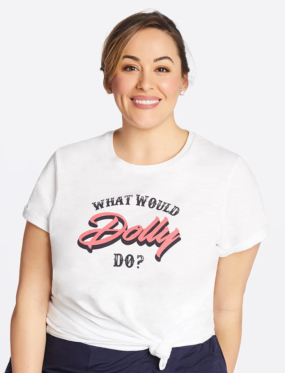 What Would Dolly Do Tee in White sold by Draper James product image thumbnail 4