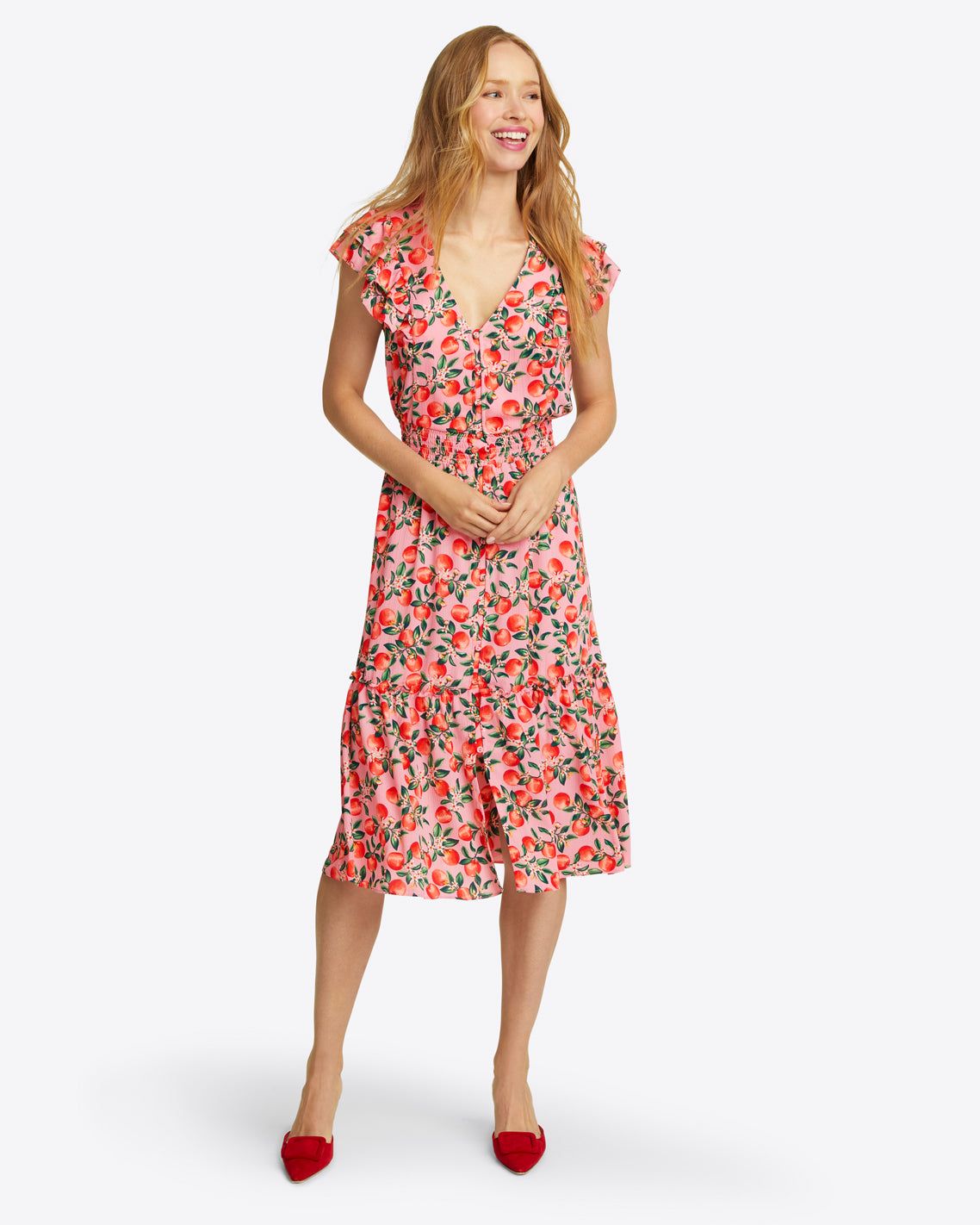 Marie Midi Dress in Apple Blossom Floral sold by Draper James product image thumbnail 3