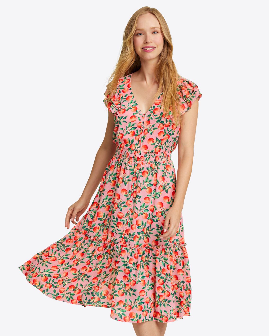 Marie Midi Dress in Apple Blossom Floral sold by Draper James product image thumbnail 5