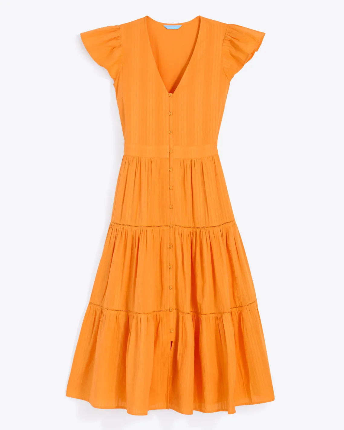 Lainey Midi Dress in Marigold Dobby Stripe sold by Draper James product image thumbnail 4