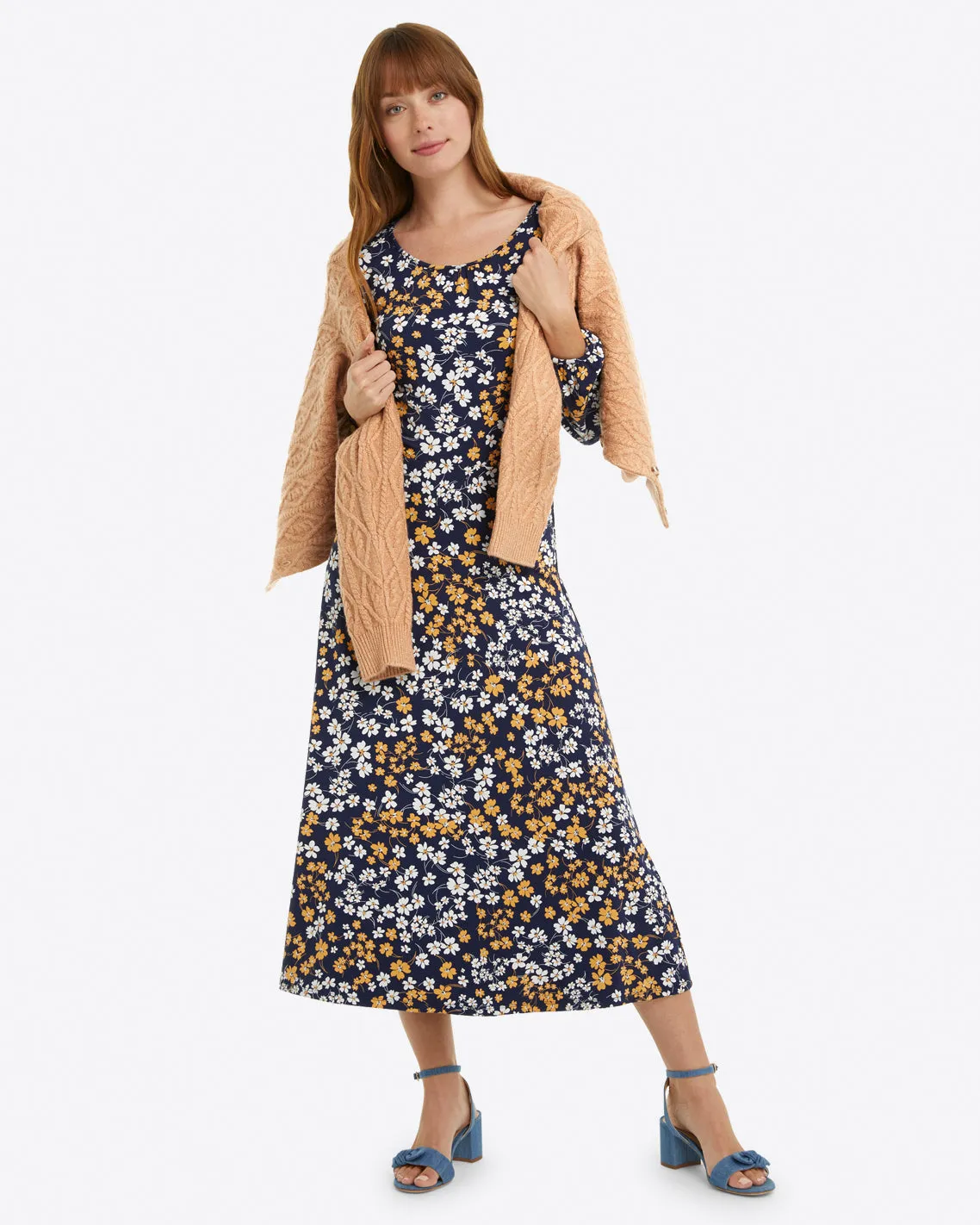 Fit & Flare Dress in Fall Field Flowers sold by Draper James product image thumbnail 5