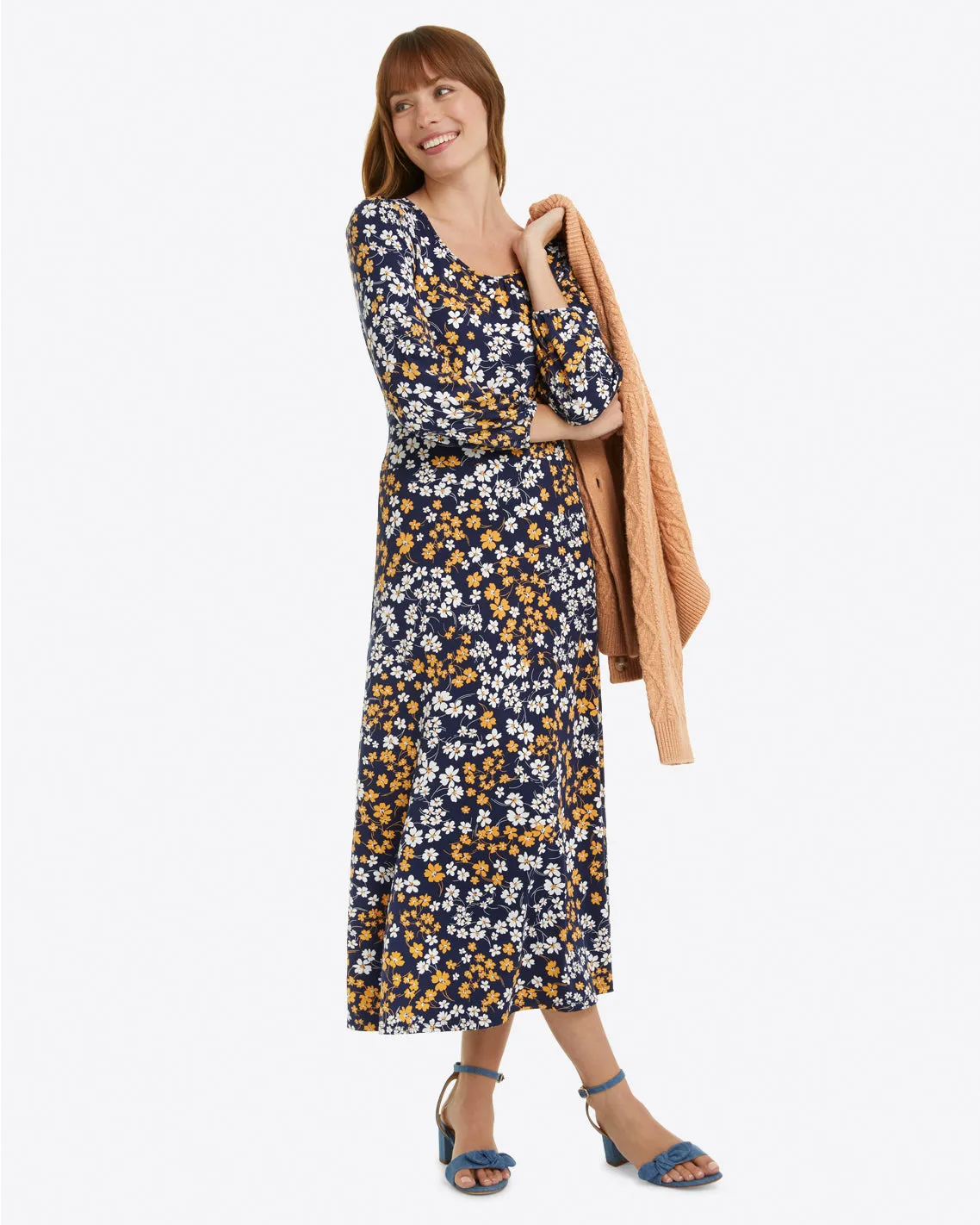 Fit & Flare Dress in Fall Field Flowers sold by Draper James product image thumbnail 3
