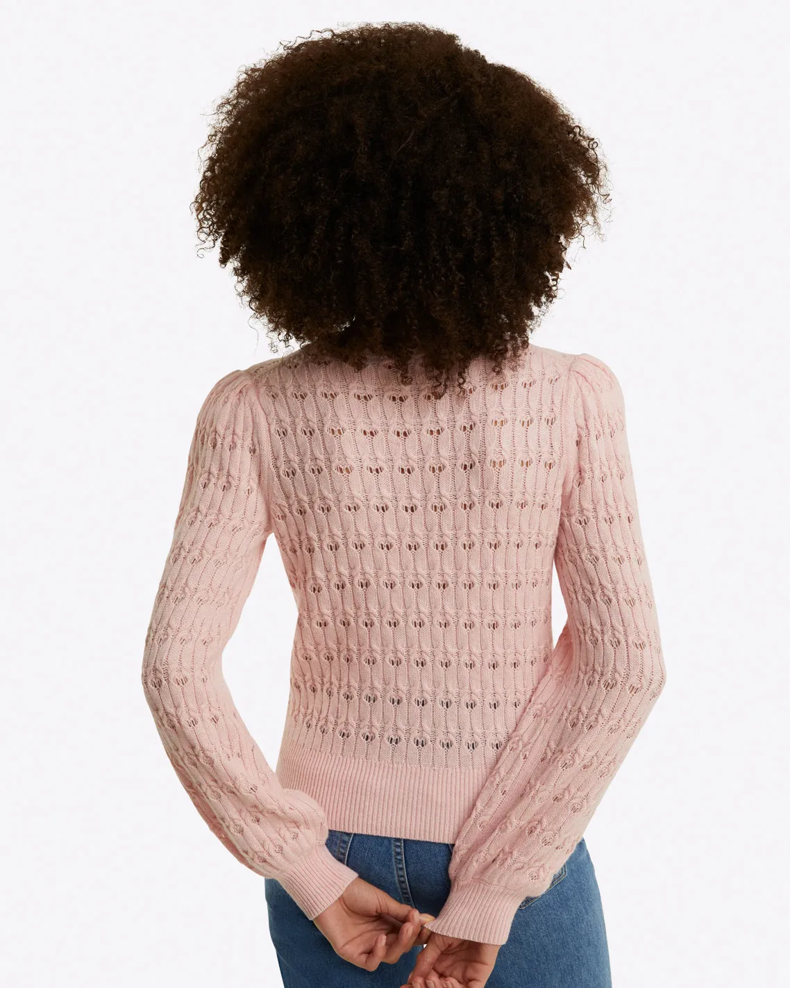 Puff Sleeve Sweater in Pointelle sold by Draper James product image thumbnail 3