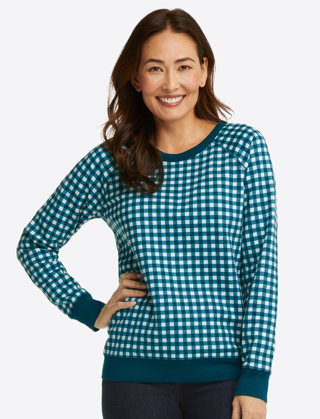 Natalie Sweatshirt in Gingham sold by Draper James product image thumbnail 7
