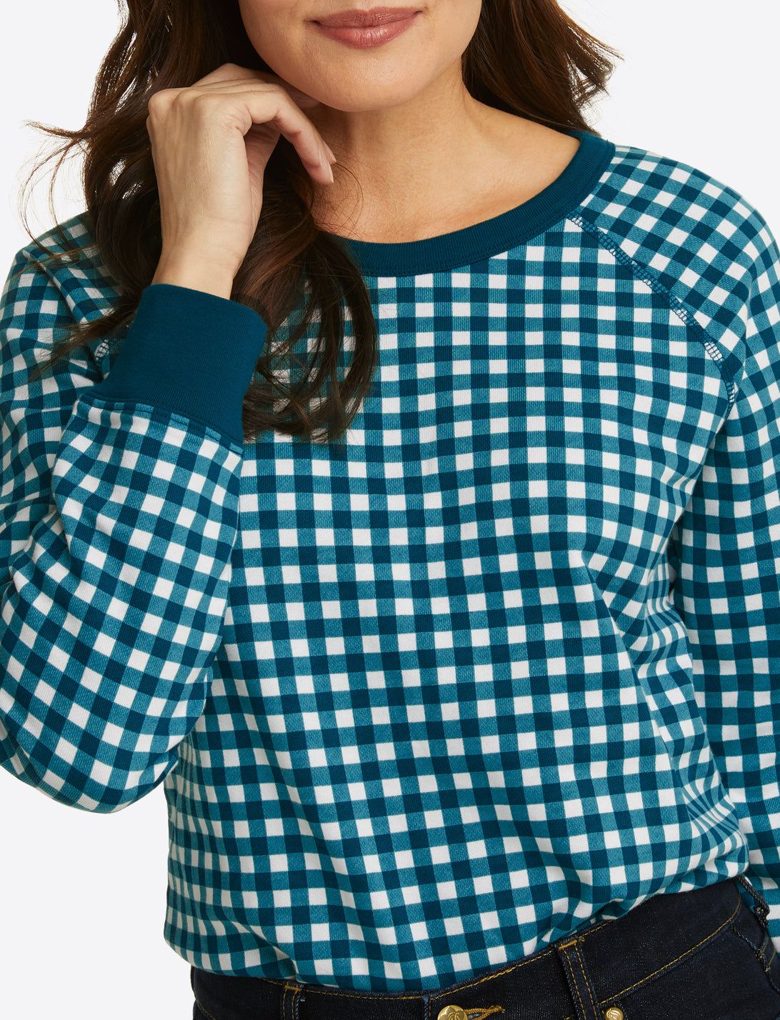 Natalie Sweatshirt in Gingham sold by Draper James product image thumbnail 9