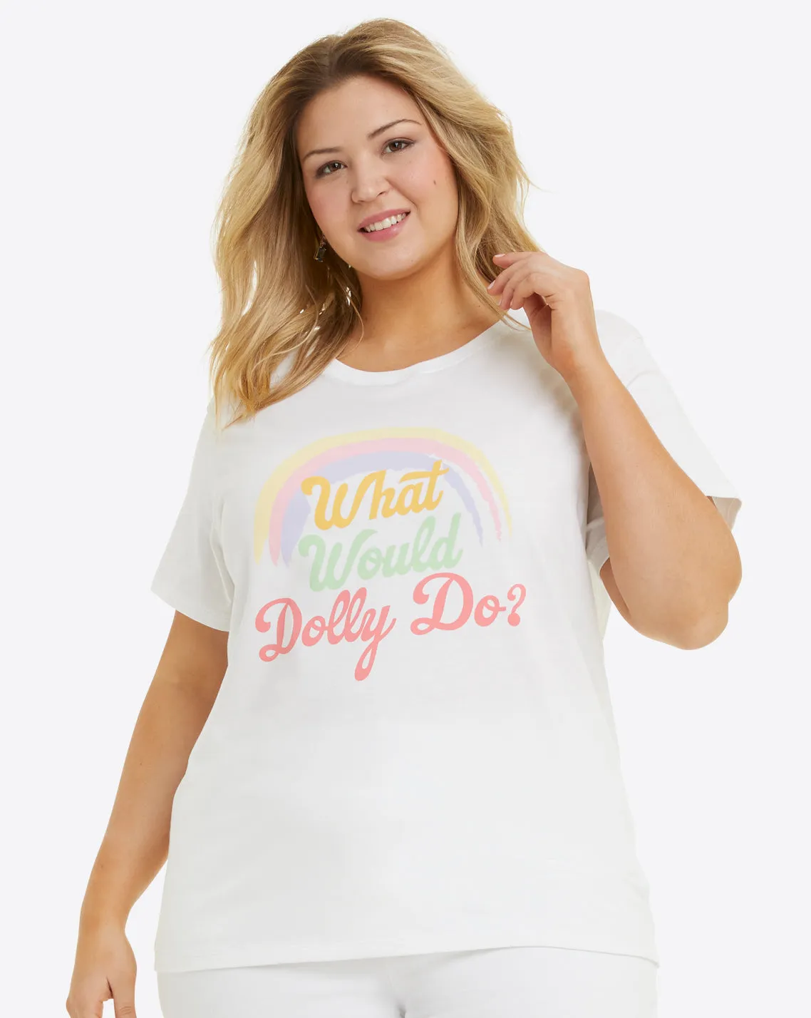 What Would Dolly Do Rainbow T-Shirt sold by Draper James product image thumbnail 4