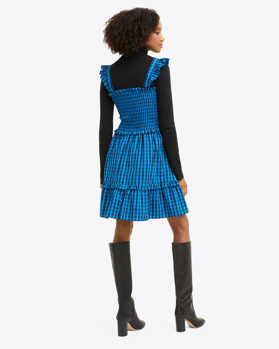 Shania Smocked Dress in Blue Gingham sold by Draper James product image thumbnail 3
