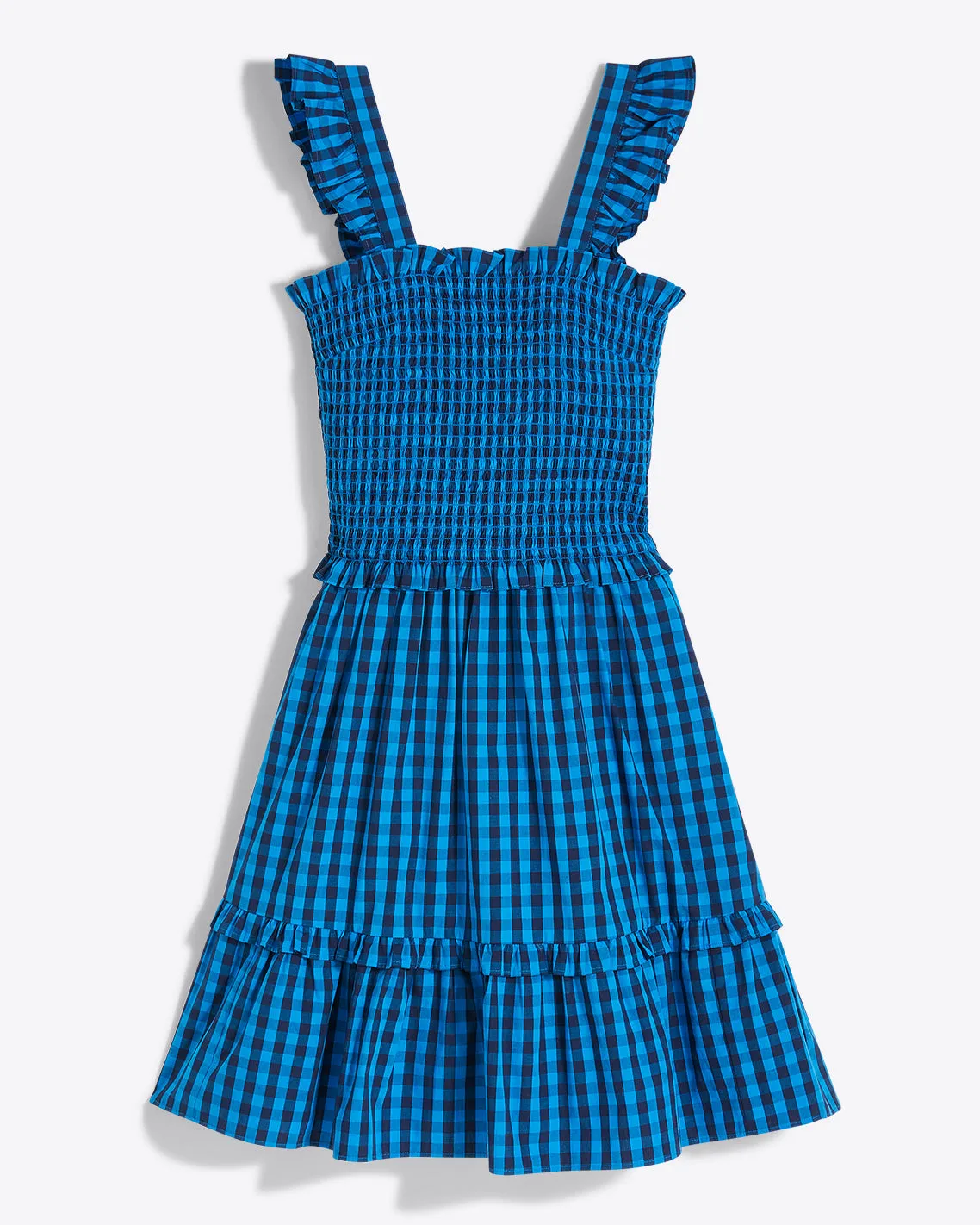 Shania Smocked Dress in Blue Gingham sold by Draper James product image thumbnail 2