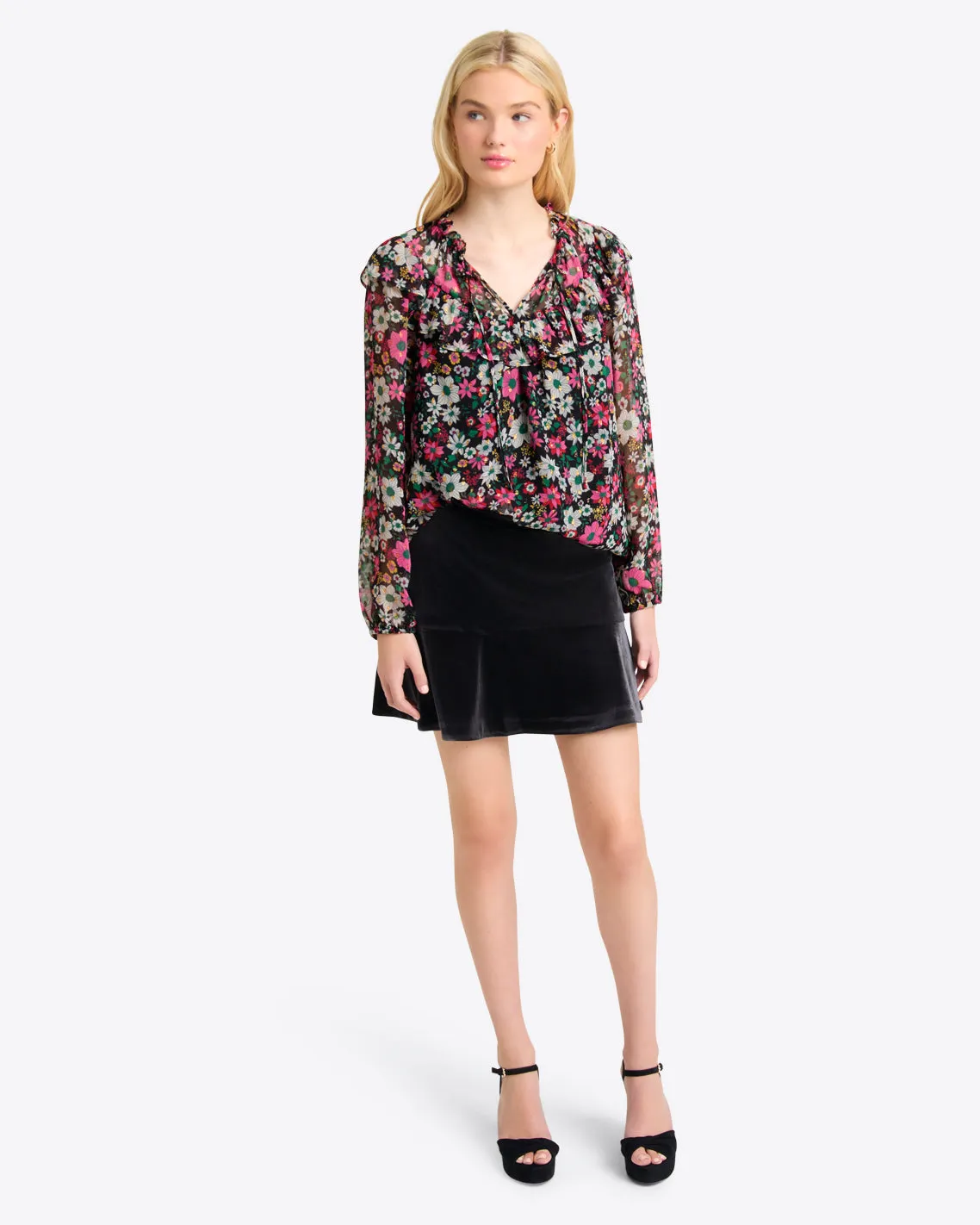 Callista Top in Amaryllis Fil Coupe sold by Draper James product image thumbnail 5
