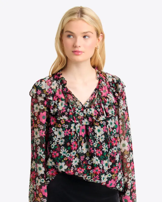 Callista Top in Amaryllis Fil Coupe made by Draper James