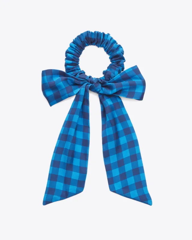 Bow Scrunchie in Blue Gingham sold by Draper James