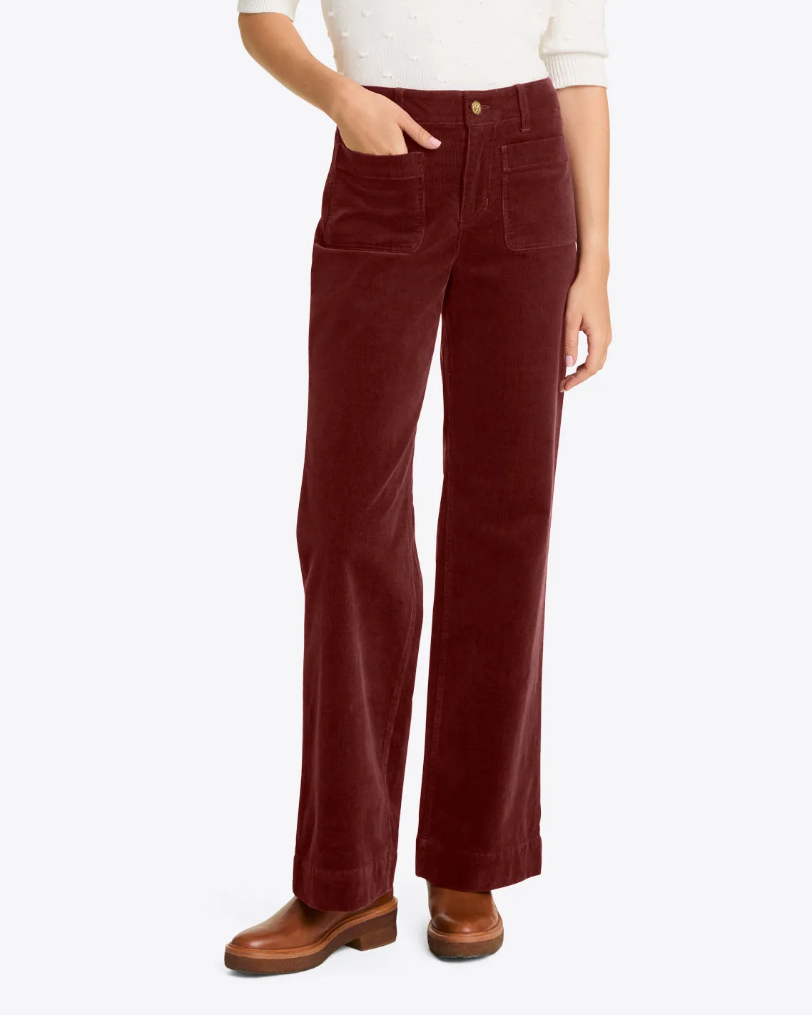 Patch Pocket Corduroy Wide Leg Pant sold by Draper James