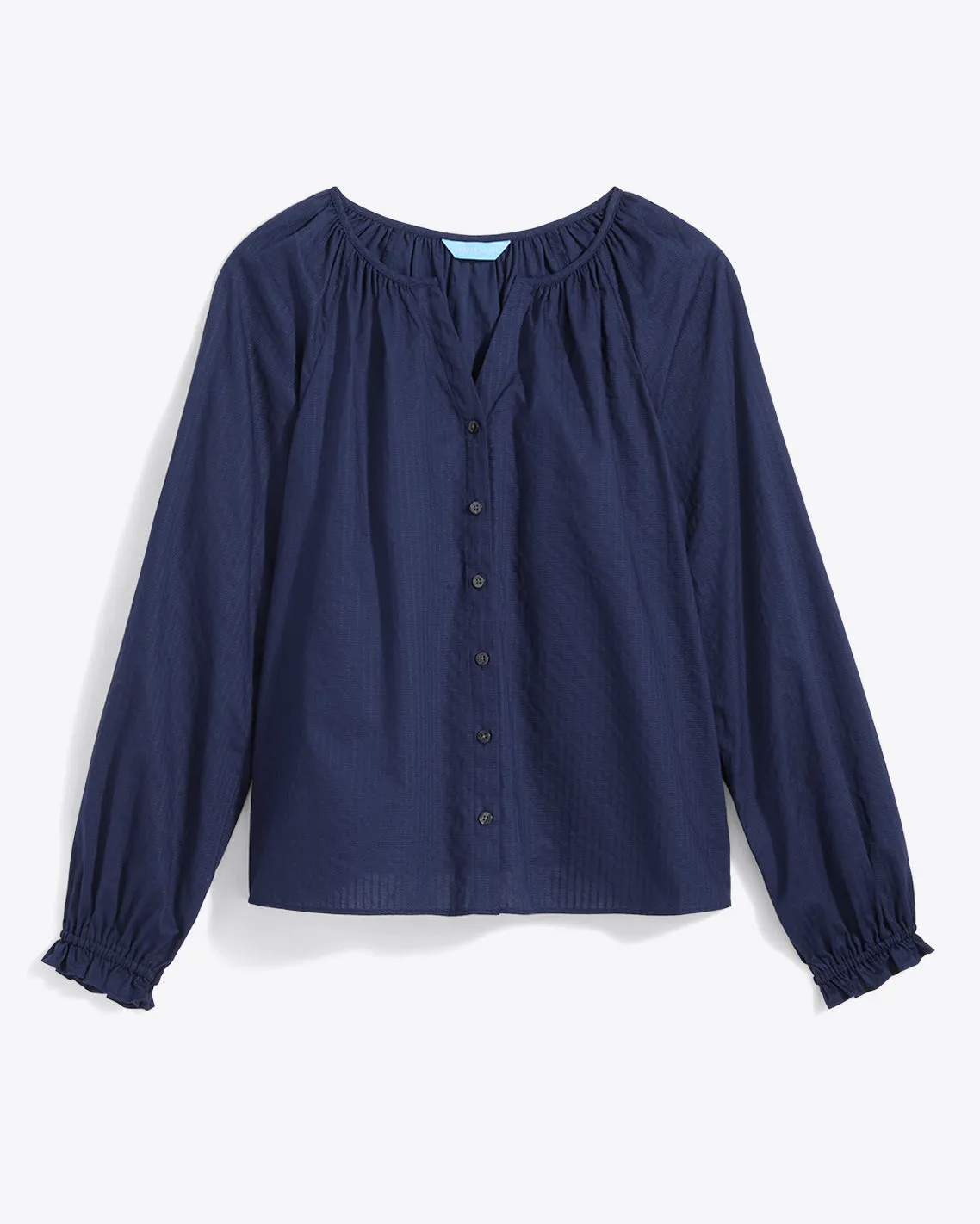 Alexandra Top in Navy Dobby Stripe sold by Draper James product image thumbnail 3