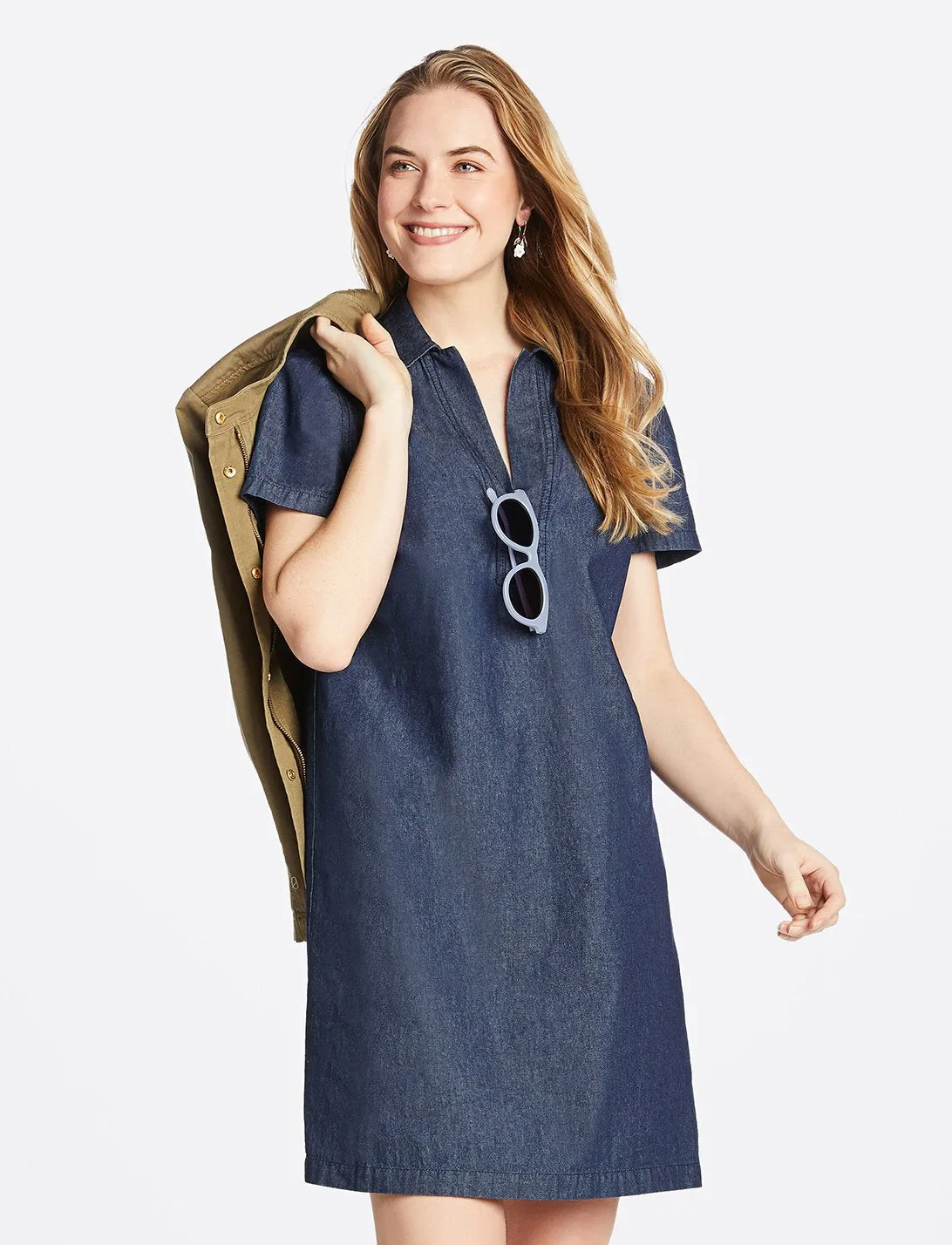 Collared Chambray Shift Dress sold by Draper James product image thumbnail 3