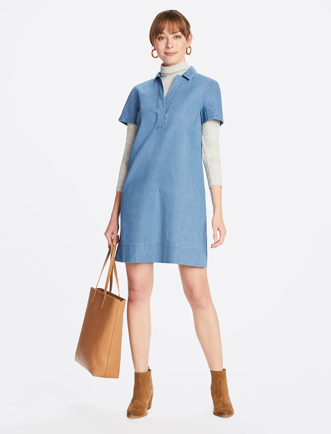 Collared Chambray Shift Dress sold by Draper James product image thumbnail 5