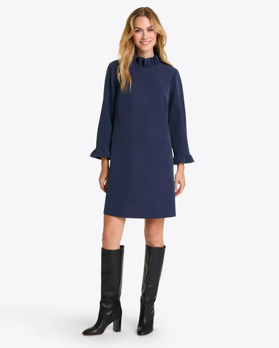 Lindsay Shift Mini Dress in Crepe sold by Draper James product image thumbnail 3