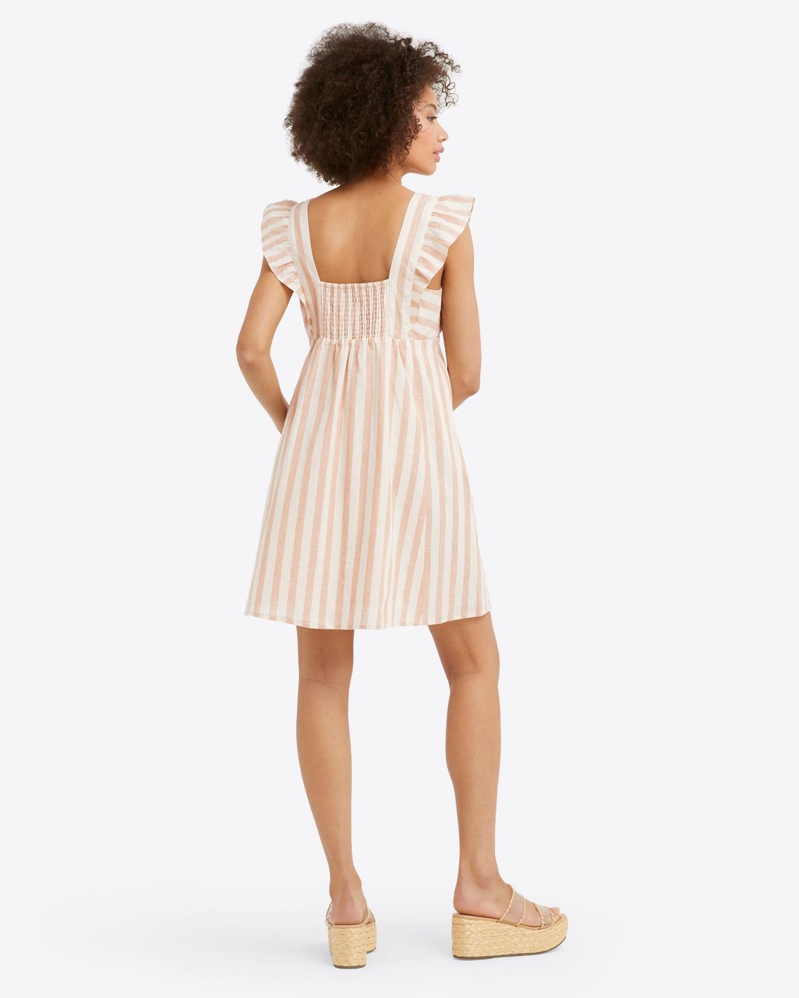 Maddie Babydoll Dress in Camel Cabana Stripe sold by Draper James product image thumbnail 4