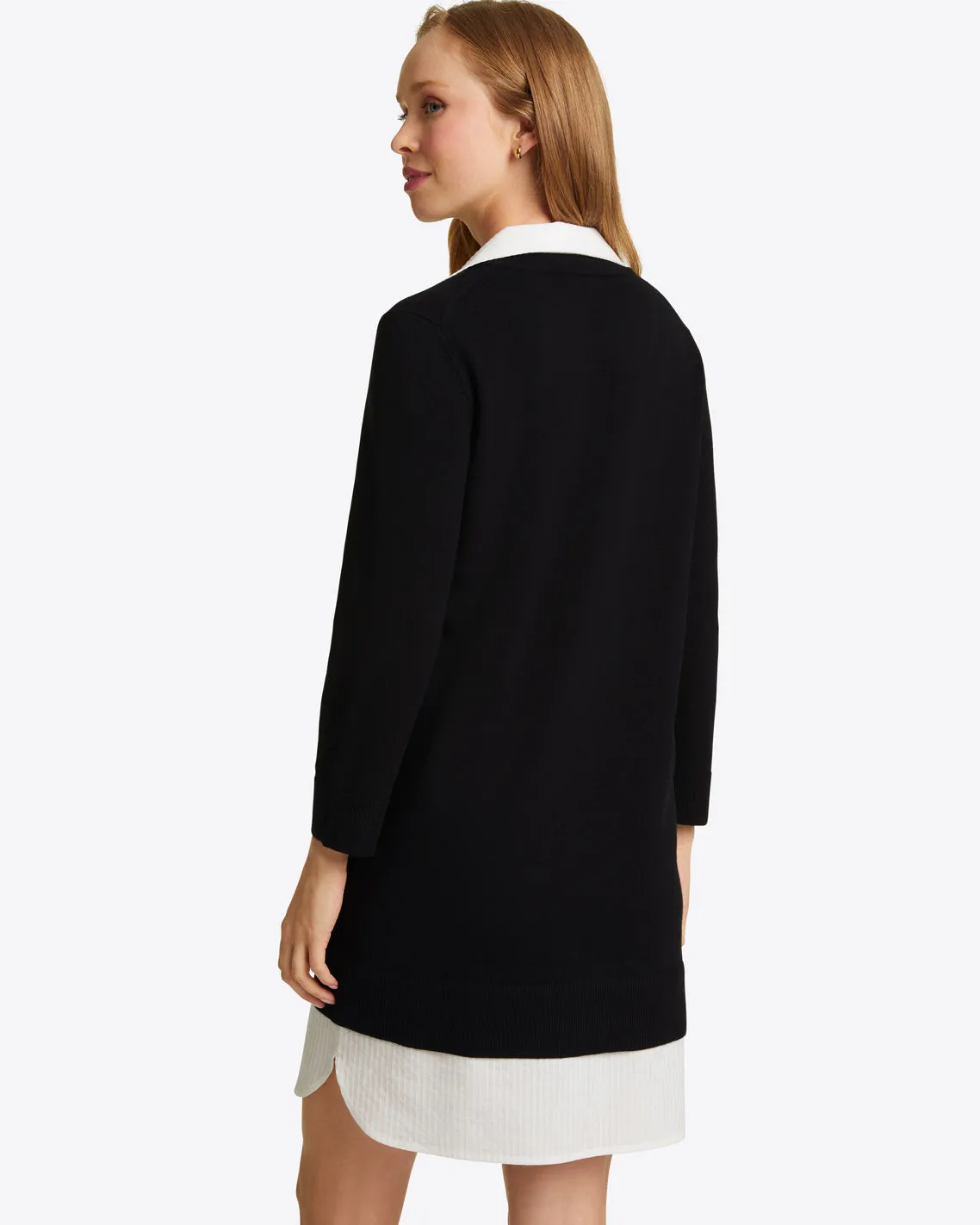 Wool and Cotton Combo Sweaterdress in Black sold by Draper James product image thumbnail 2