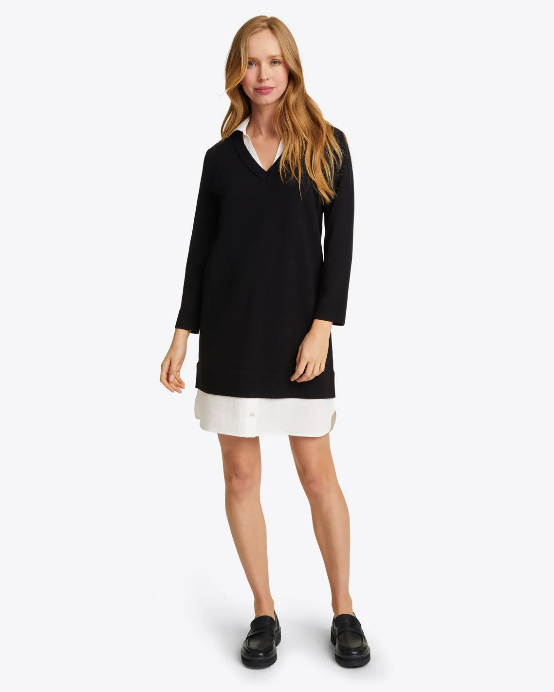 Wool and Cotton Combo Sweaterdress in Black sold by Draper James product image thumbnail 5