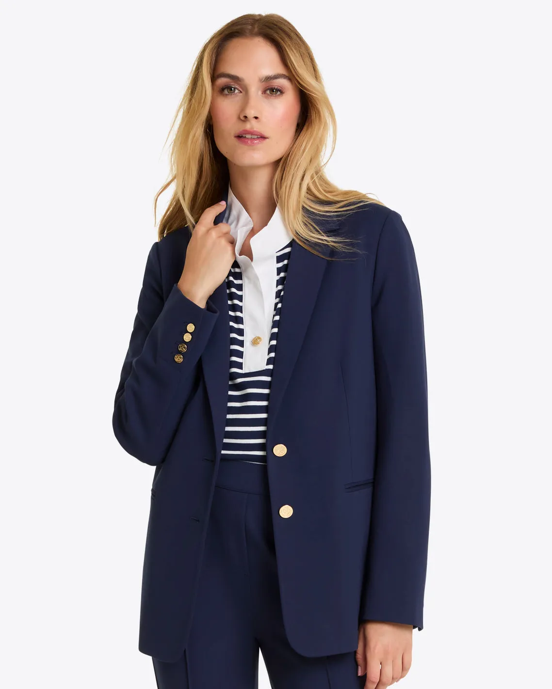 Blazer in Ponte sold by Draper James