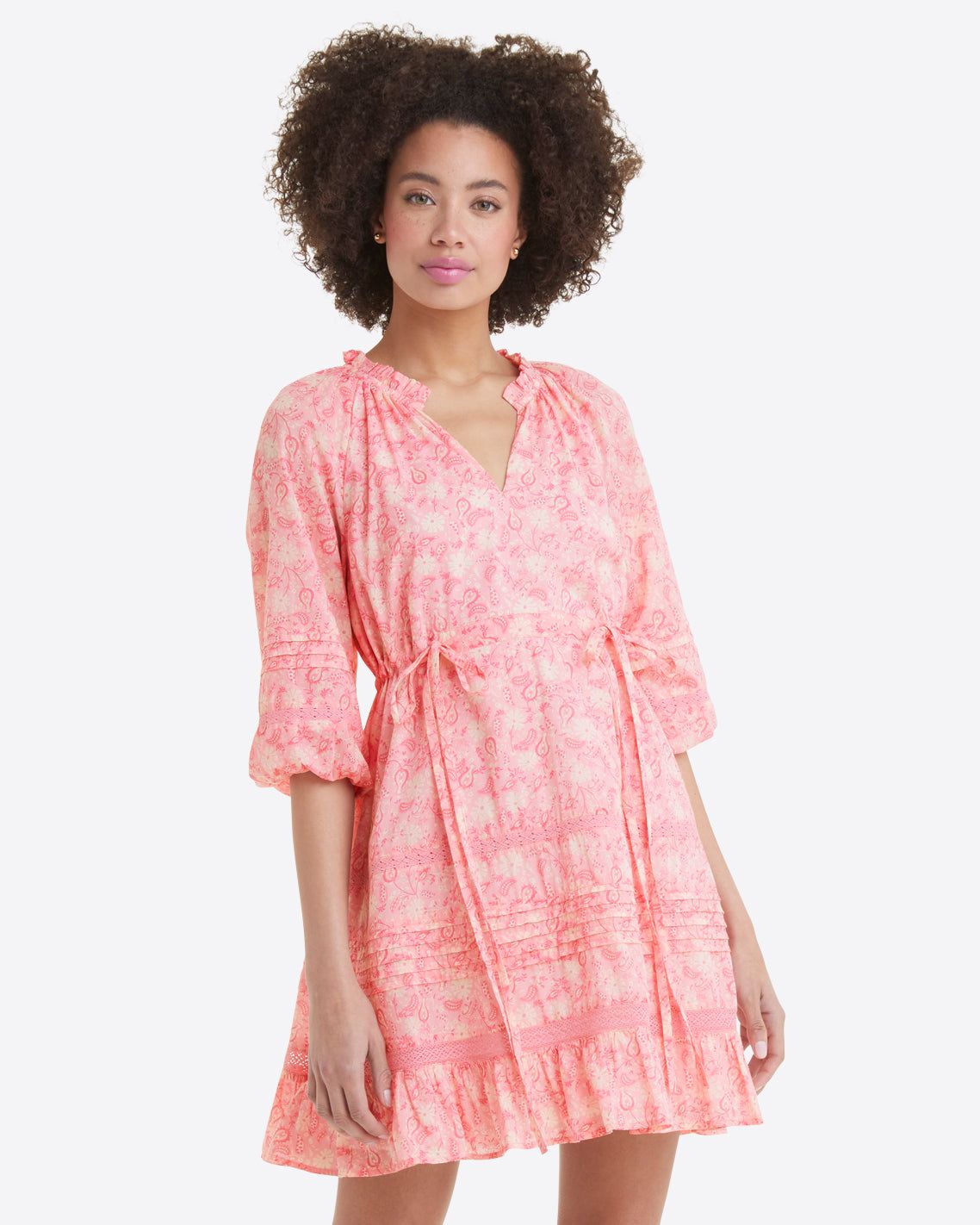 Kellie Babydoll Dress in Pink Paisley sold by Draper James product image thumbnail 5