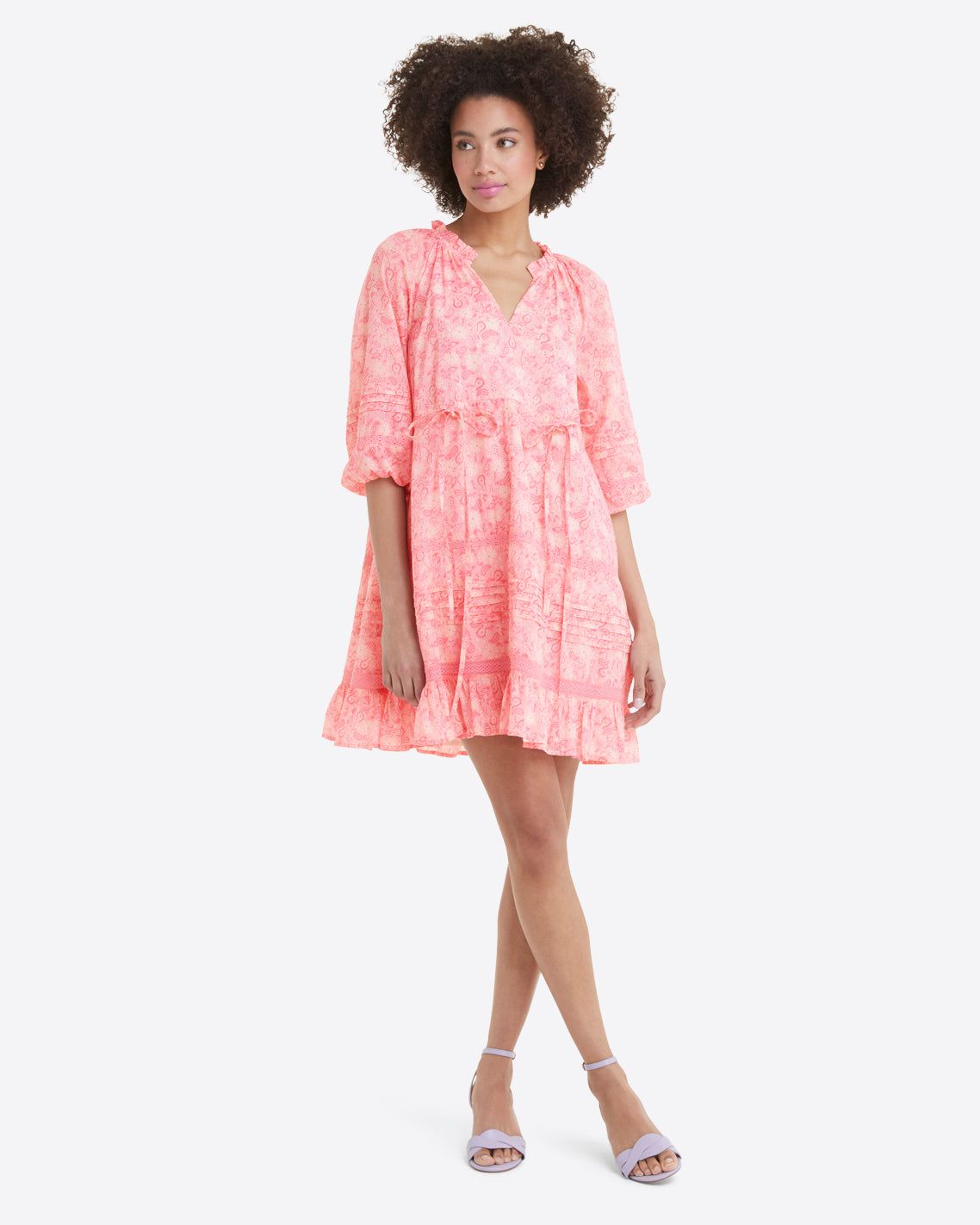 Kellie Babydoll Dress in Pink Paisley sold by Draper James product image thumbnail 2