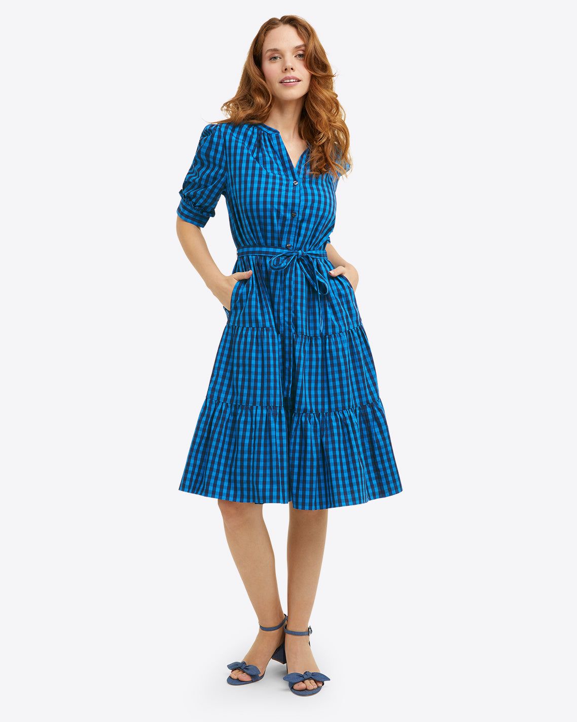 Loretta Shirtdress in Blue Gingham sold by Draper James