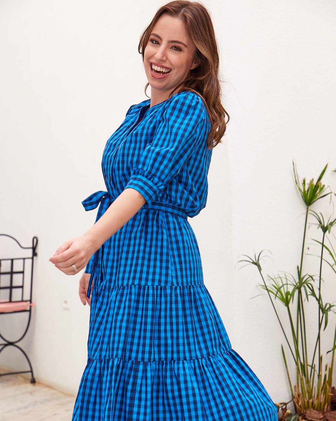 Loretta Shirtdress in Blue Gingham sold by Draper James product image thumbnail 5