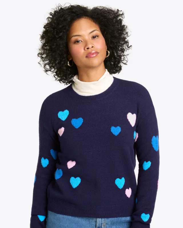 Multi Heart Crewneck Sweater sold by Draper James