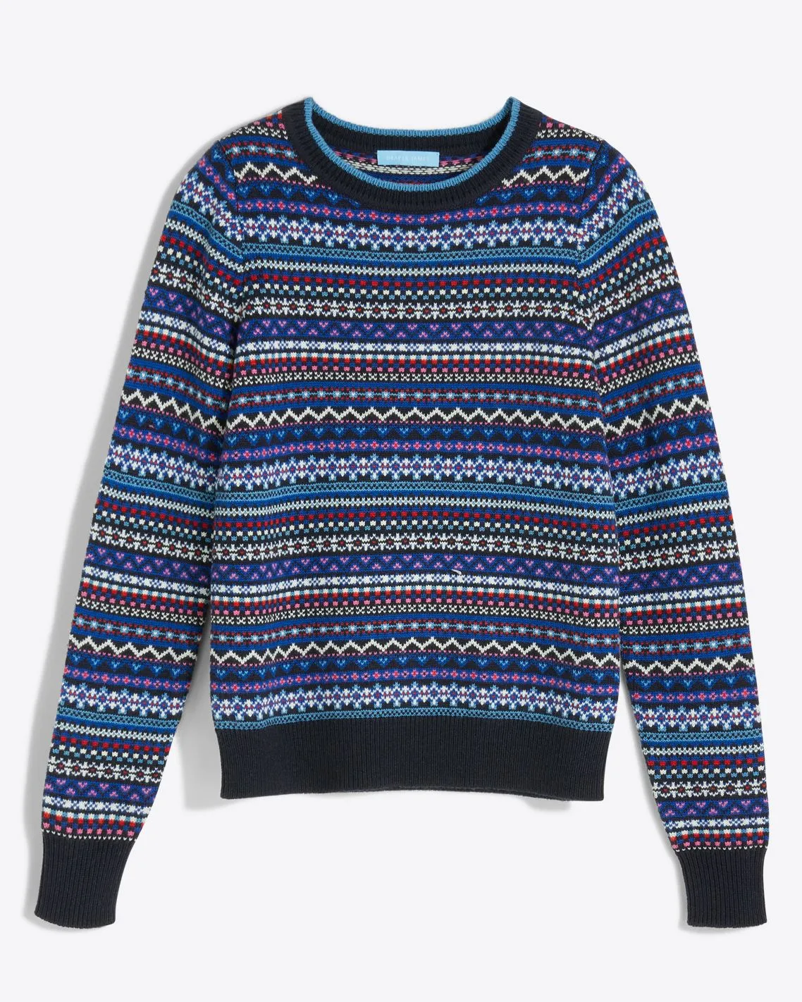 Fairisle Crewneck Sweater in Blue Multi sold by Draper James product image thumbnail 2