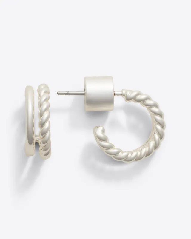 Double Hoop in Silver sold by Draper James