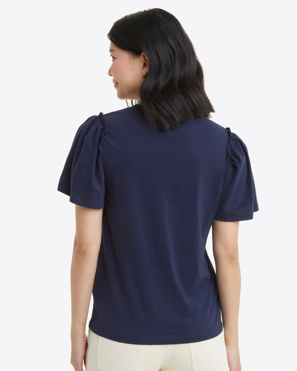 Short Sleeve Easy Knit Top in Navy sold by Draper James product image thumbnail 2