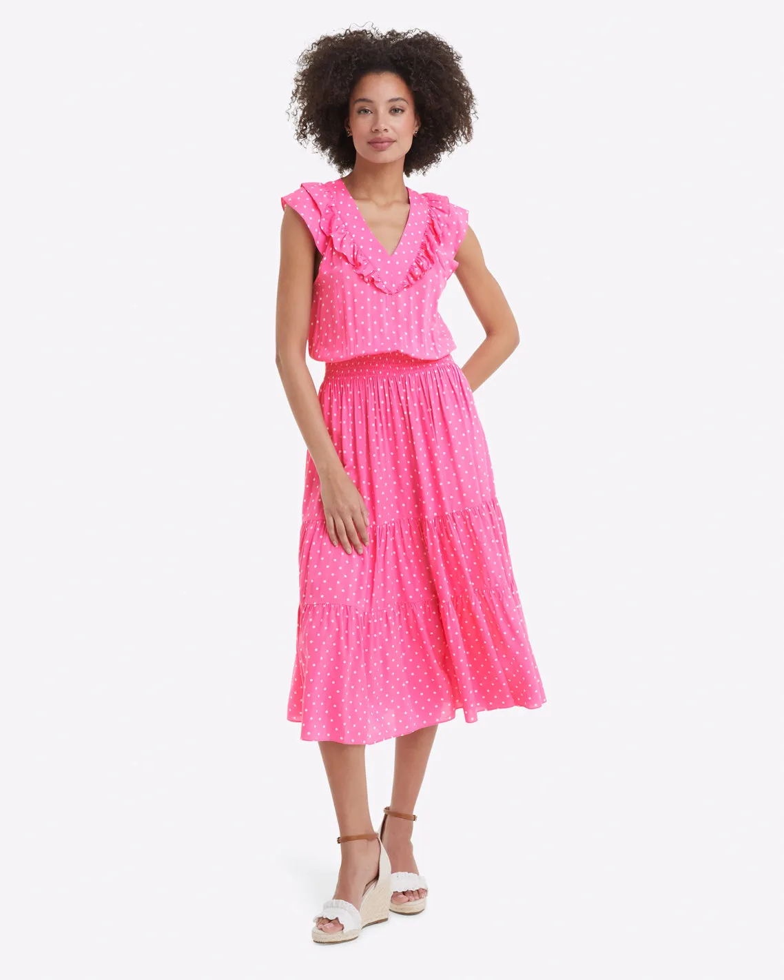 Marie Midi Dress in Polka Dots sold by Draper James product image thumbnail 5