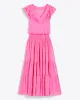 Marie Midi Dress in Polka Dots sold by Draper James