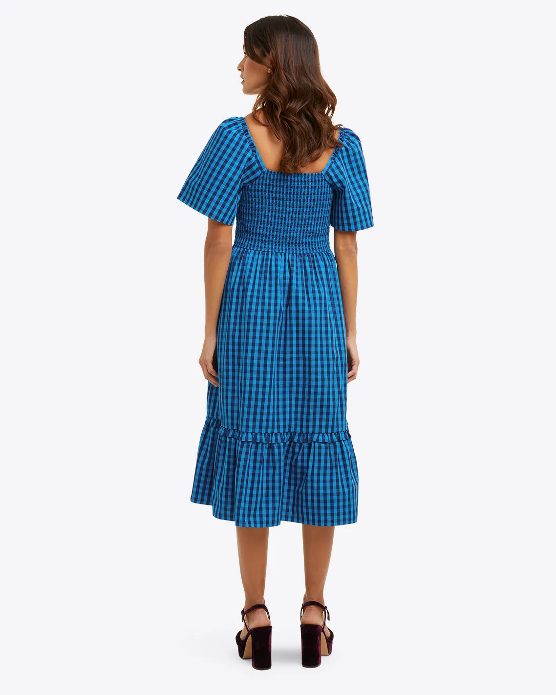 Deana Smocked Dress in Blue Gingham sold by Draper James product image thumbnail 5