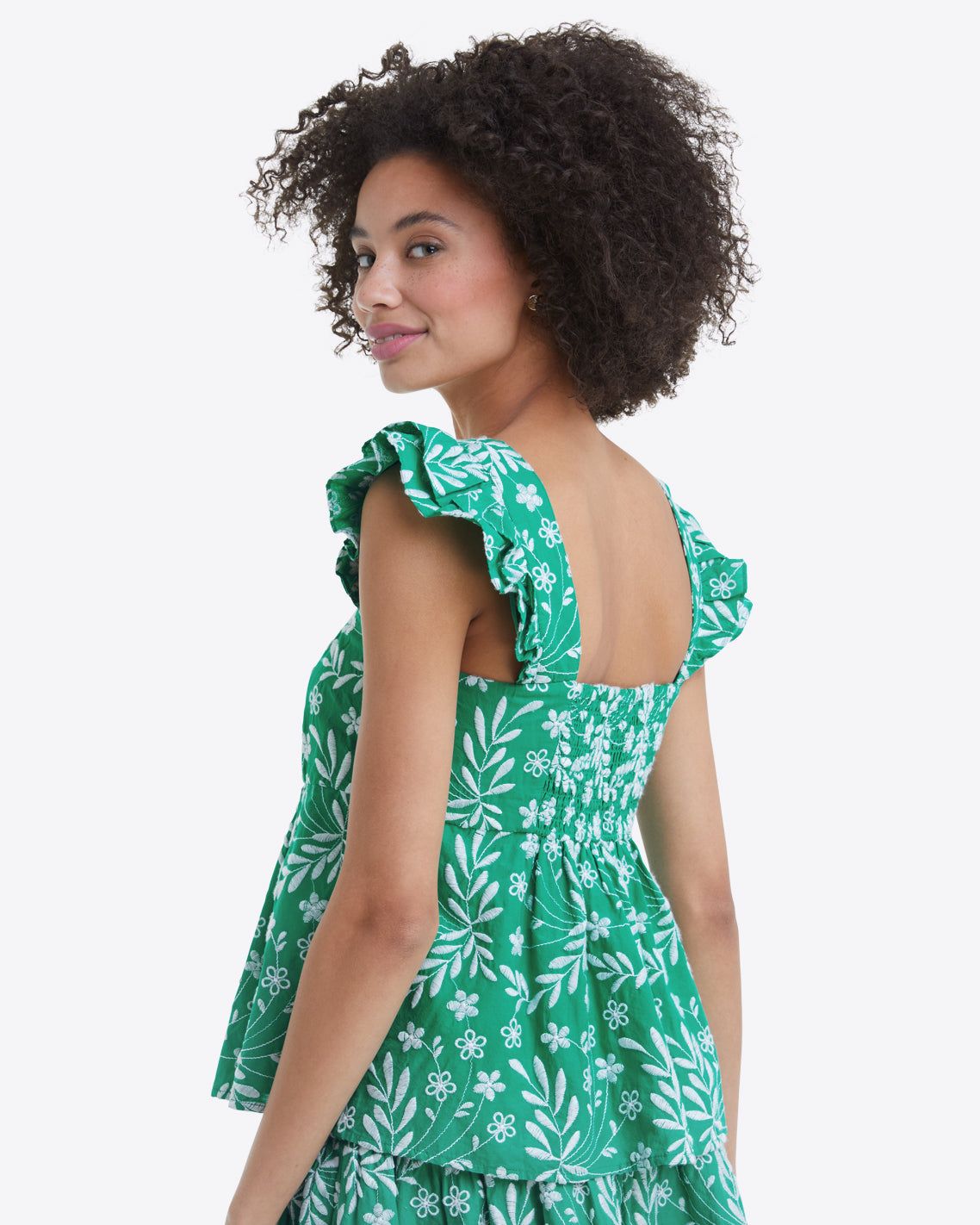 Melissa Babydoll Top in Embroidered Floral sold by Draper James product image thumbnail 3