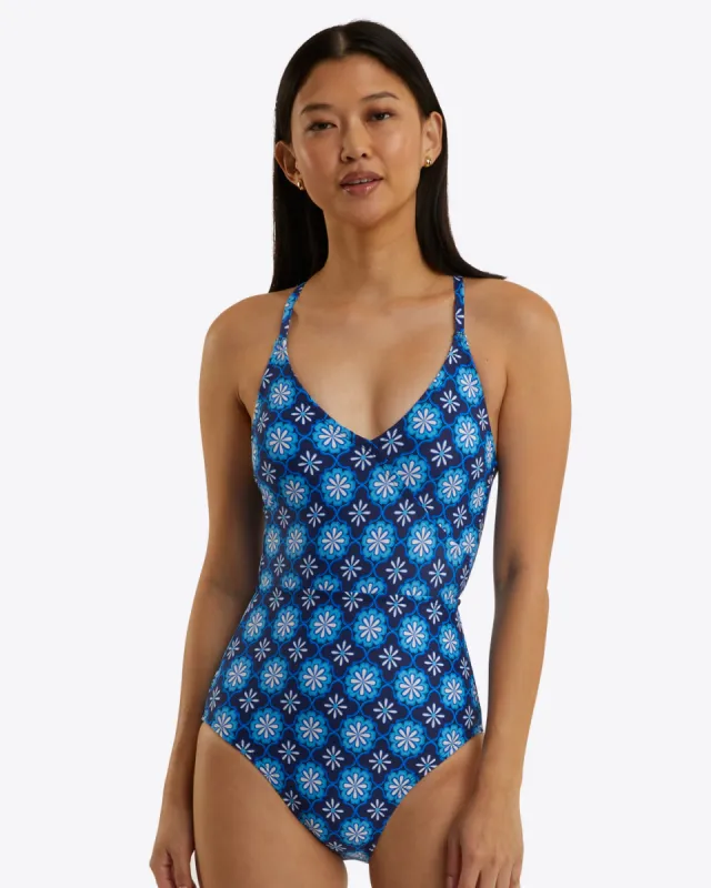 Crossover One Piece Swimsuit sold by Draper James