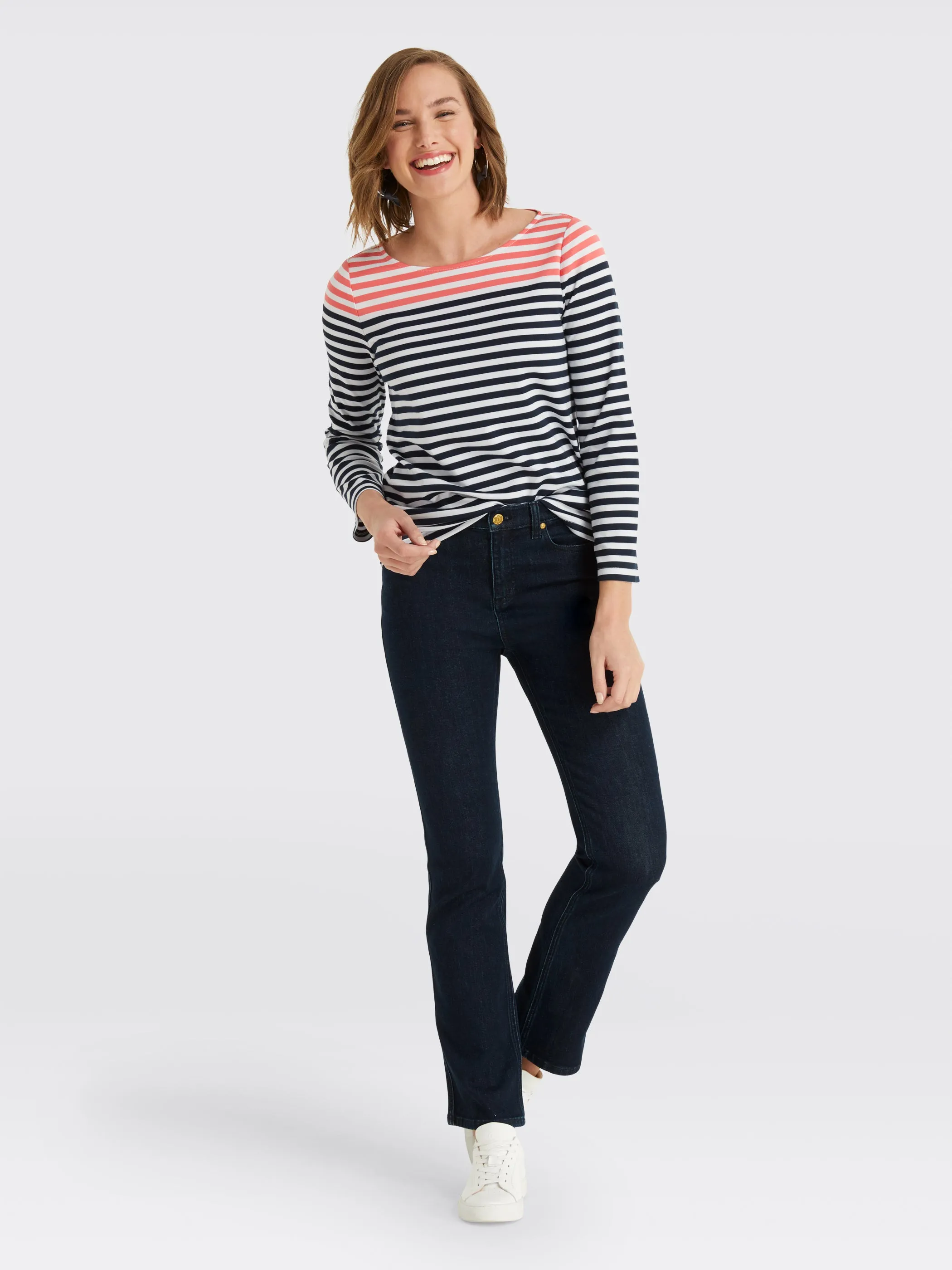 Stripe Ponte Long Sleeve Tee sold by Draper James product image thumbnail 4