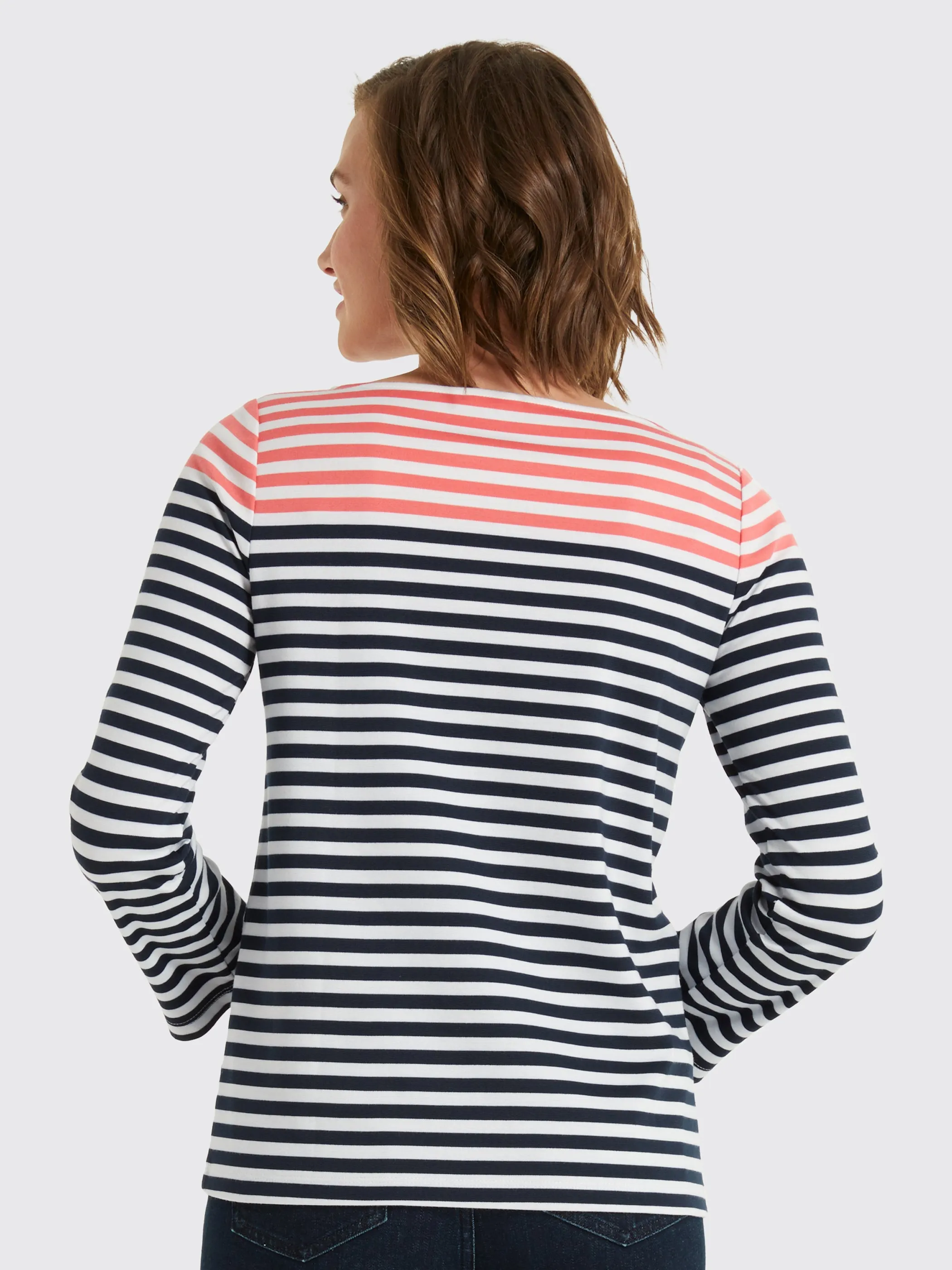 Stripe Ponte Long Sleeve Tee sold by Draper James product image thumbnail 3