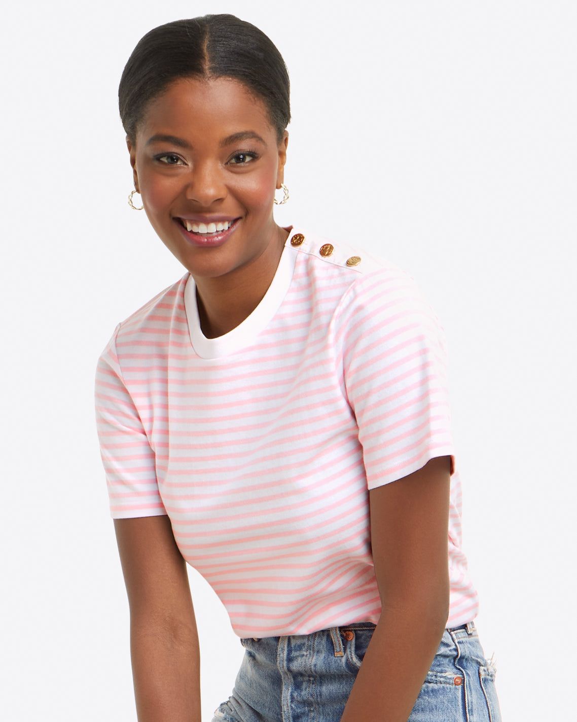 Crewneck T-Shirt in Nautical Stripe sold by Draper James product image thumbnail 4