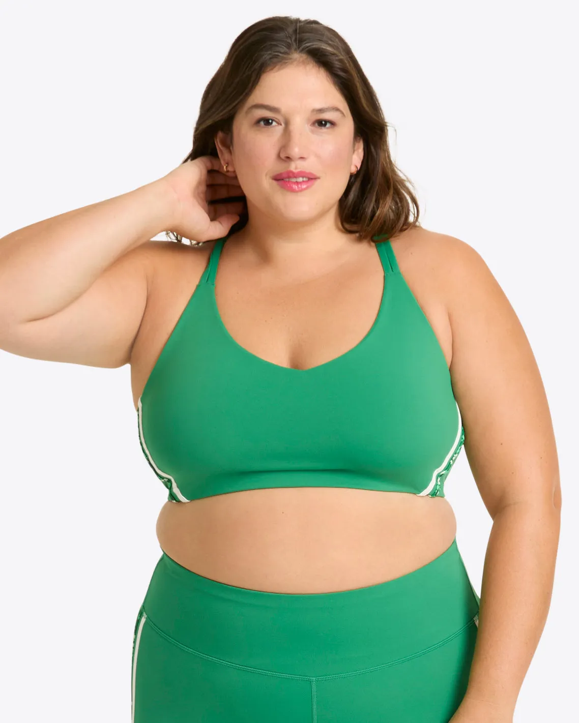Crossback Sports Bra in Green sold by Draper James product image thumbnail 3