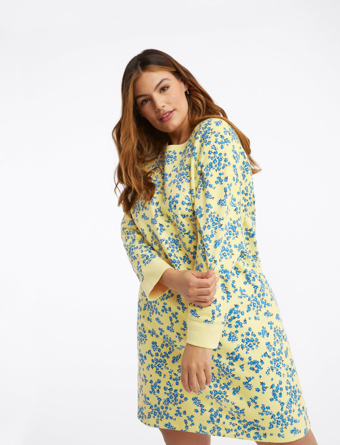 Natalie Sweatshirt Dress in Cherry Blossom sold by Draper James