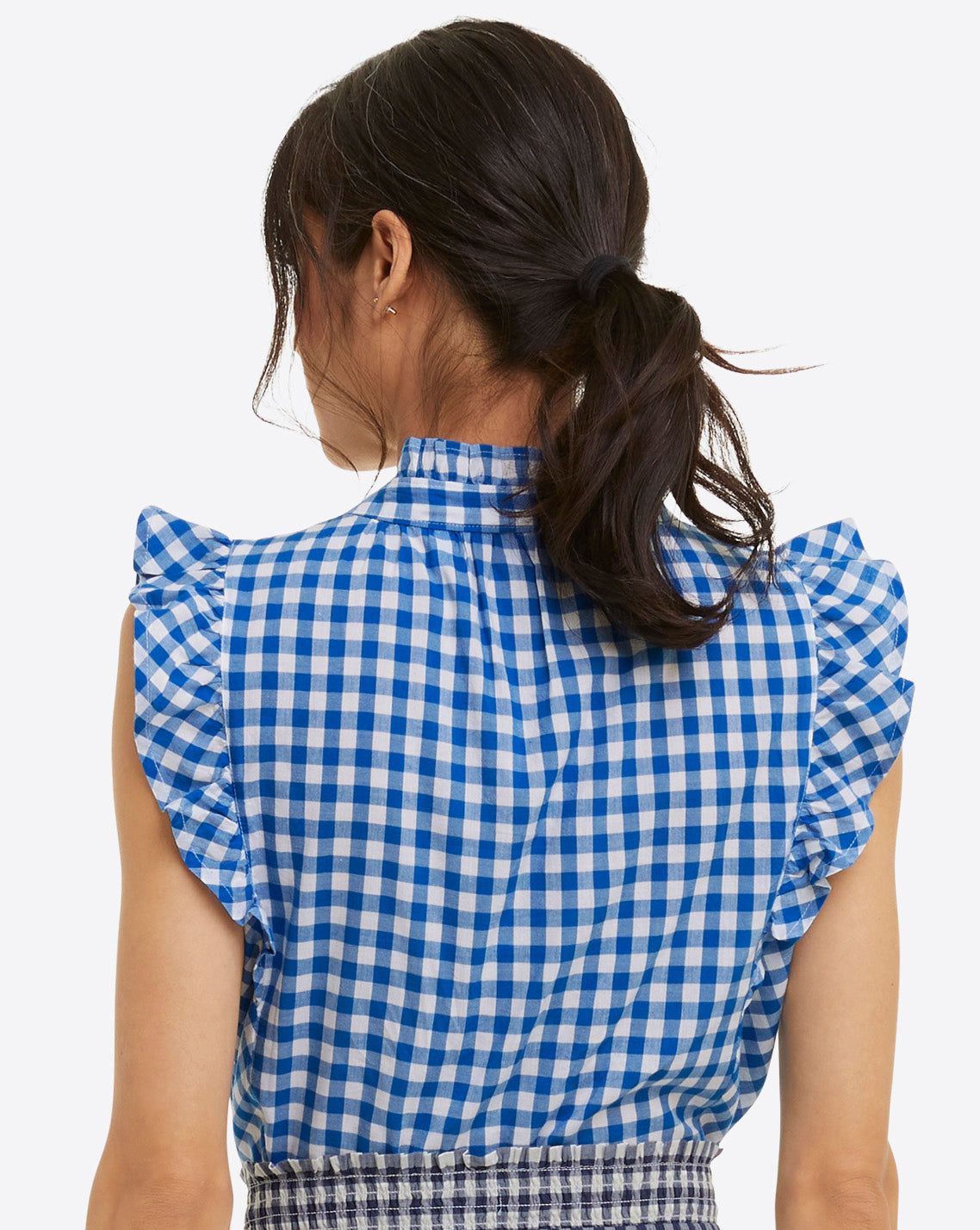 Sleeveless Button Down in Blue Gingham sold by Draper James product image thumbnail 3