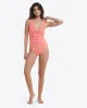Twist Front One Piece Swimsuit in Red Gingham sold by Draper James