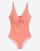Twist Front One Piece Swimsuit in Red Gingham sold by Draper James