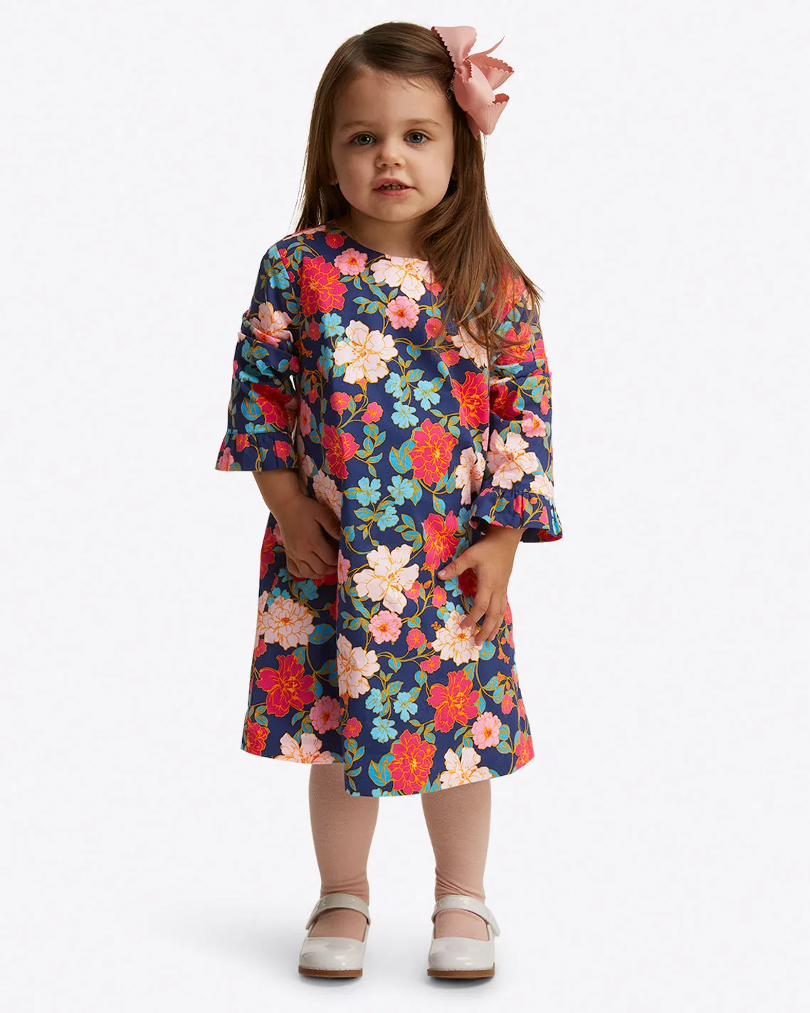Girls Ruffle Shift Dress in Stretch Poplin sold by Draper James product image thumbnail 3
