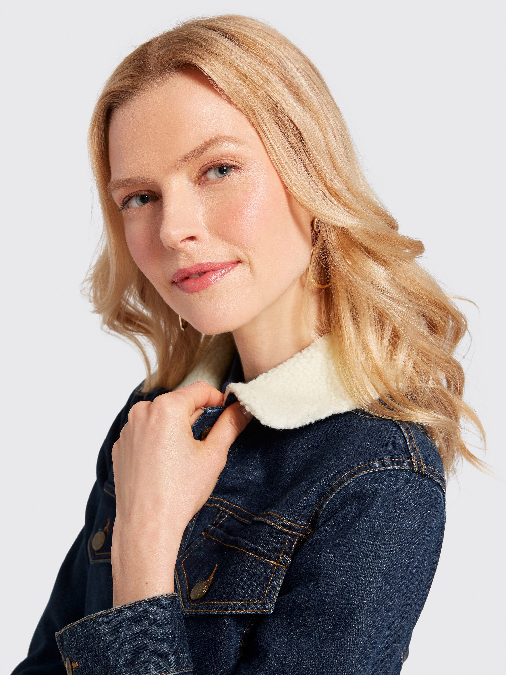 Denim Sherpa Jacket sold by Draper James product image thumbnail 2